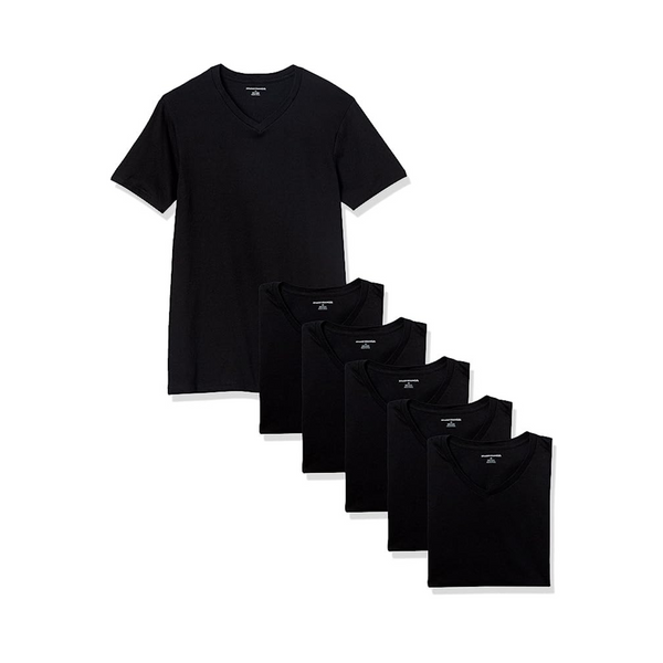 Amazon Essentials Camiseta interior con cuello en V para hombre (paquete de 6)