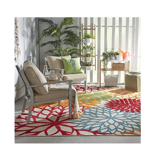 Nourison Aloha Indoor/Outdoor 7’10” x 10’6″ Tropical Botanical Area-Rug