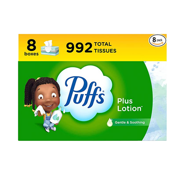 24 Family Boxes of Puffs Plus Lotion Facial Tissues