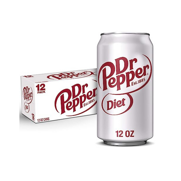 24 latas de Dr Pepper dietético