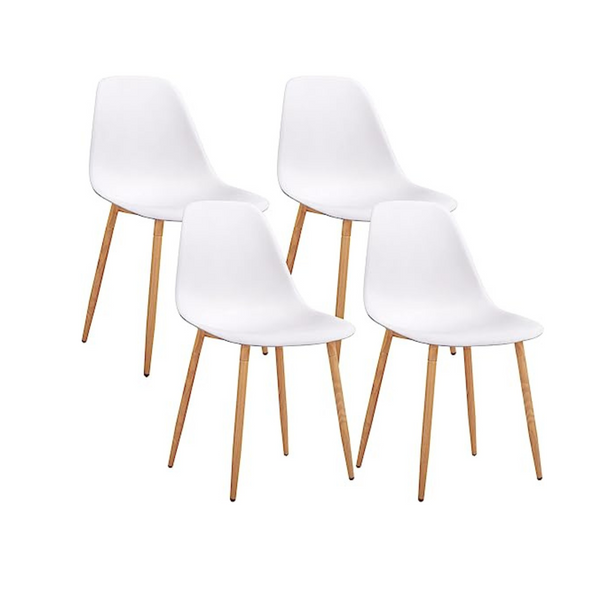 Set of 4 Modern Stylish Plastic Cushion Chairs