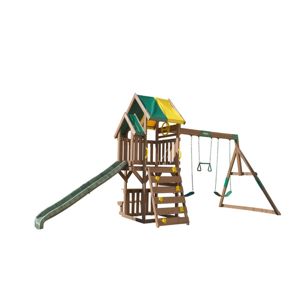 KidKraft Arbor Crest Juego de columpios de madera con mesa y banco