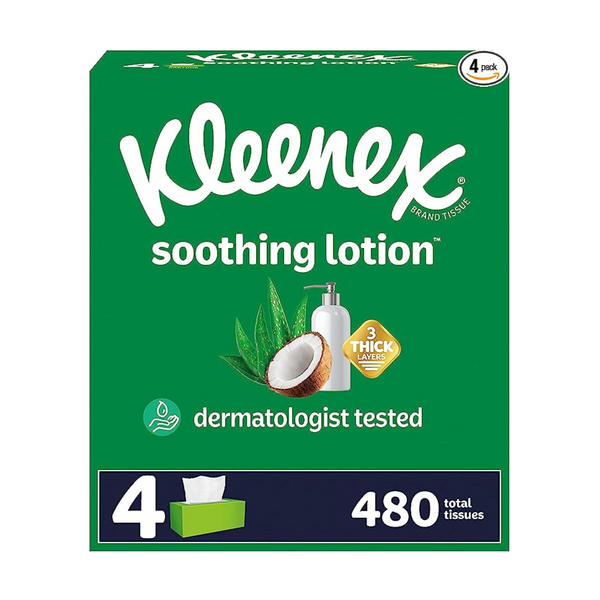 12 Boxes Of Kleenex Soothing Lotion Facial Tissues, 480 Total Tissues