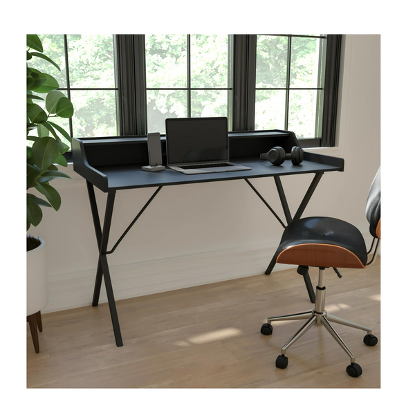 Flash Furniture Black Computer Desk with Top Shelf