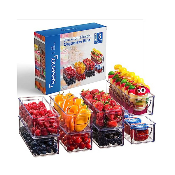 Set Of 8 Refrigerator Organizer Bins