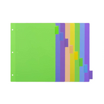 Amazon Basics 3 Ring Binder Dividers With 8 Tabs, Plastic Binder Dividers, Pack of 12 Sets (96 Dividers Total)