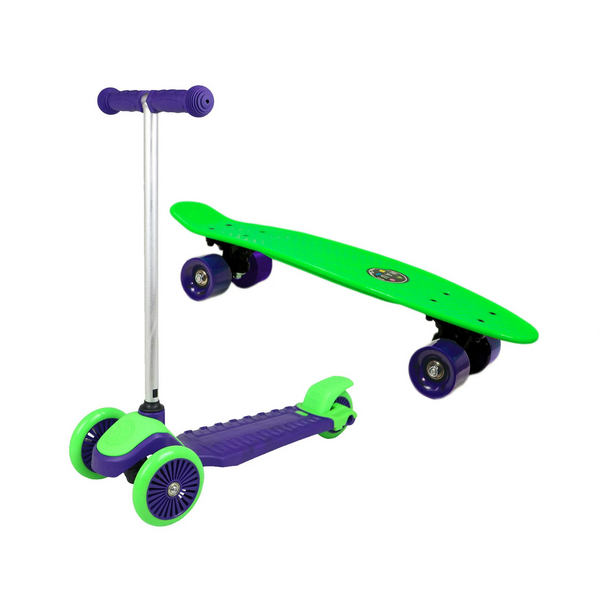 Maui and Sons Mini Sharkman Scooter and Skateboard Combo Set