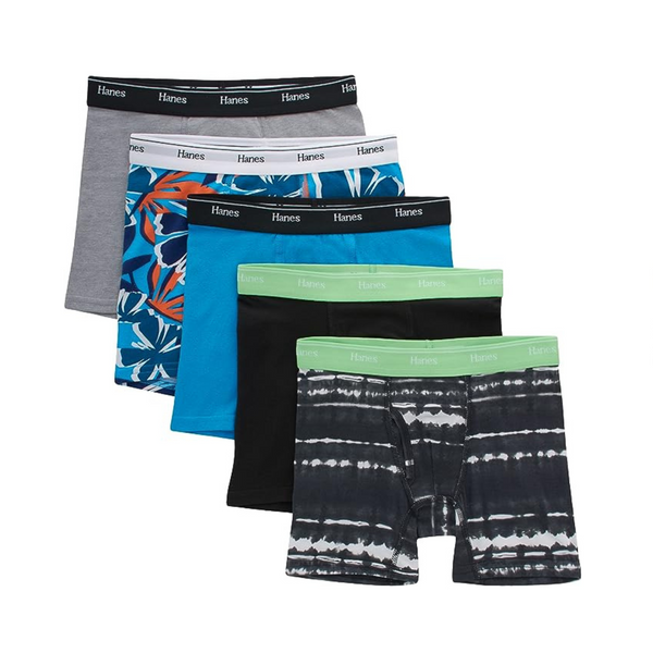 Hanes Originals Boys Boxer Briefs (5-Pack)
