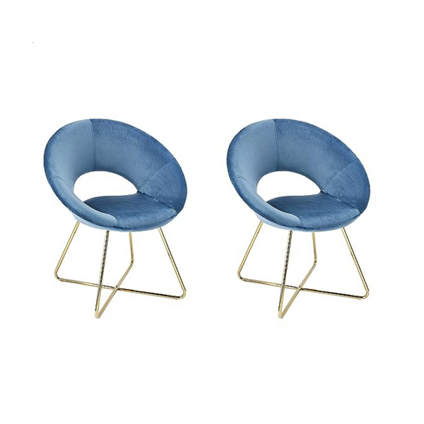 Set of 2 CangLong Modern Velvet Accent Upholstered Dining Leisure Lounge Chairs