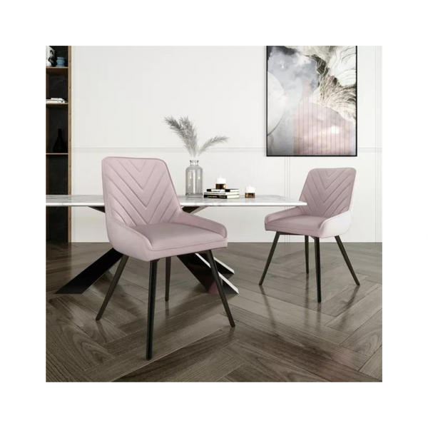 Set Of 2 Techni Mobili Modern Contemporary Pink Velvet Chairs