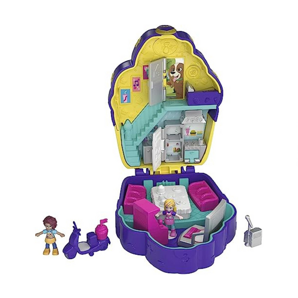 Polly Pocket Travel Toy With 2 Micro Dolls & Surprise Accessories Playset