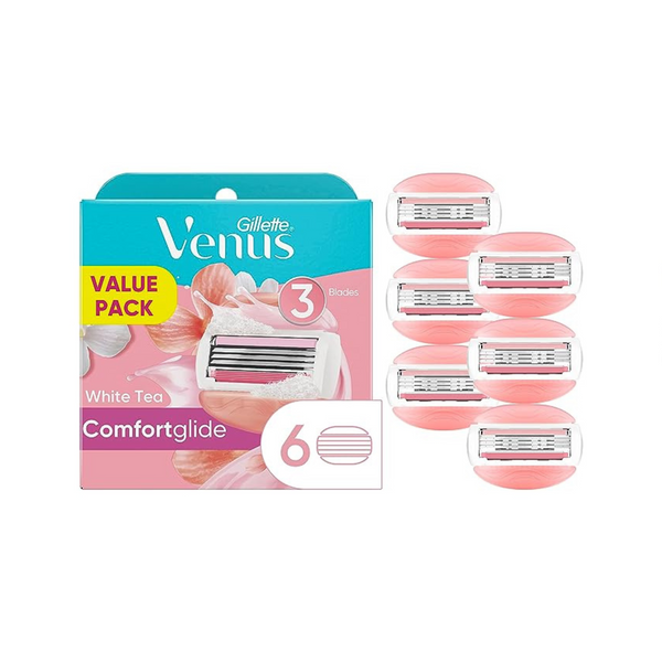 6 Pack Of Gillette Venus ComfortGlide Women’s Razor Blade Refills