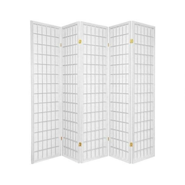 Oriental Furniture 6 ft. Tall Window Pane Shoji Screens, 5 Panels PzDeals