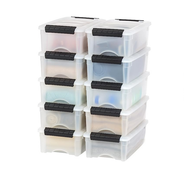 10-Pack IRIS USA 5 Qt. Plastic Storage Container Bin