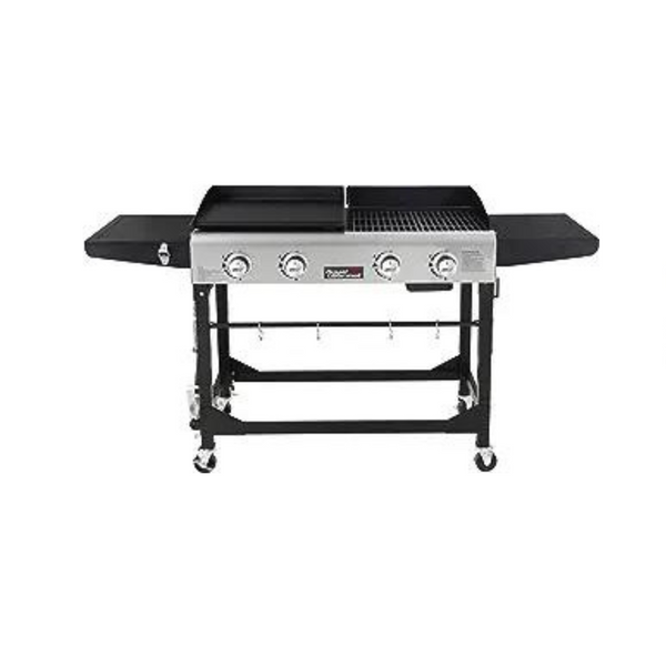 Royal Gourmet Combo portátil de parrilla y plancha de gas propano con mesa auxiliar