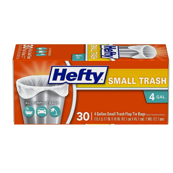 Hefty bolsas pequeñas para basura de 4 galones (12 cajas, 30 unidades cada una)