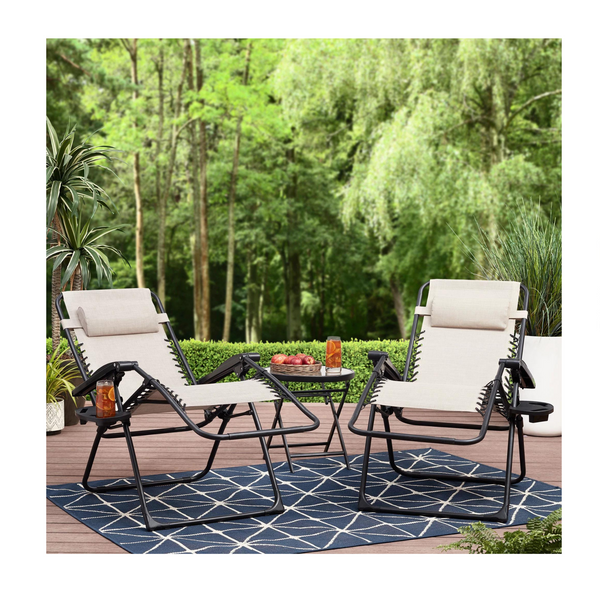 2Pack Mainstays Outdoor Zero Gravity Chair Loungers PzDeals