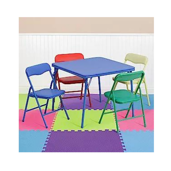 Flash Furniture Mindy Kids Colorful Folding Table and Chair Set (5 Piece)