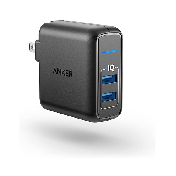 Anker Elite Dual Port 24W Wall Charger, PowerPort 2 with PowerIQ and Foldable Plug