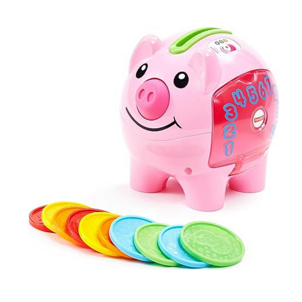 Fisher-Price Laugh & Learn Baby Learning Toy Smart Stages Piggy Bank with Songs Sounds