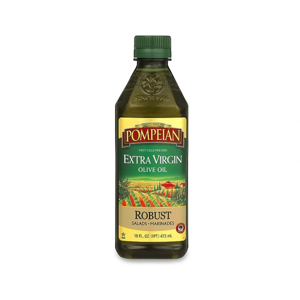 Pompeian Robust Extra Virgin Olive Oil, First Cold Pressed, Full-Bodied Flavor (16 FL. OZ.)