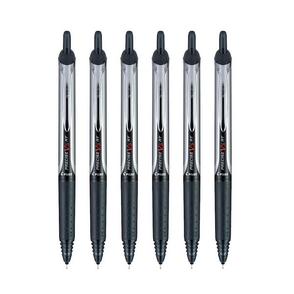 6-Pack PILOT Precise V5 RT Refillable & Retractable Liquid Ink Rolling Ball Pens