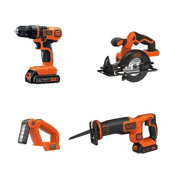 Black+Decker 20V Max 4 Tool Cordless Drill Combo Kit