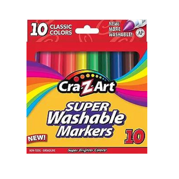 Cra-Z-Art Classic Washable Broadline Markers, 10 Count