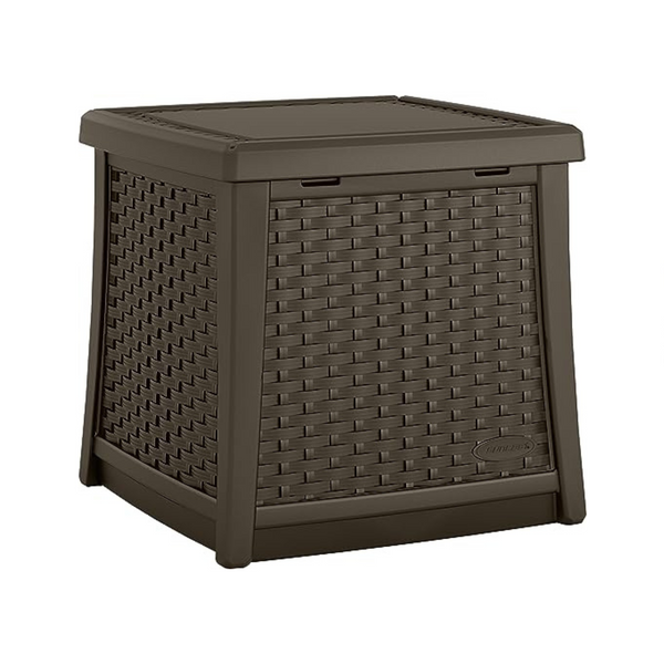 Suncast 13 Gallon Resin Outdoor Patio End Table Storage Box PzDeals