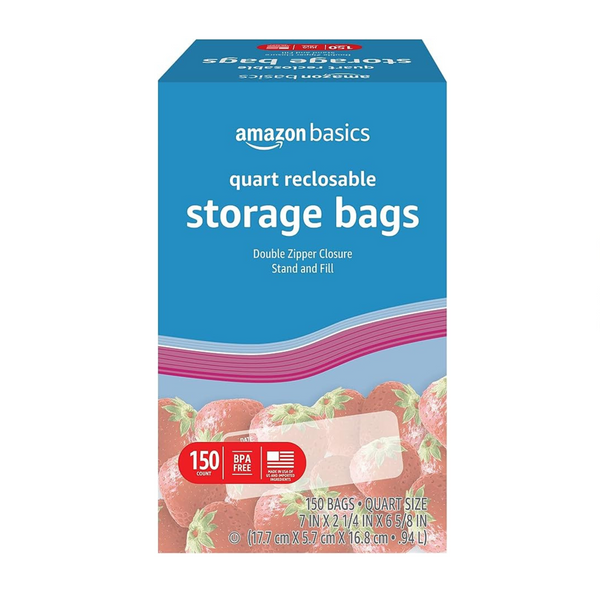 Amazon Basics Quart Food Storage Bags (150 Count)
