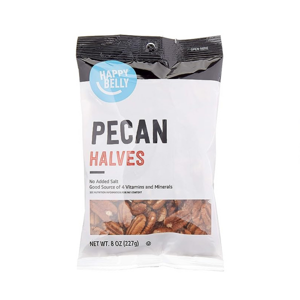 Mitades de nueces Happy Belly, sin sal añadida (8 onzas)