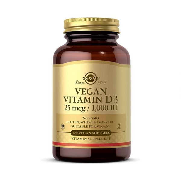 Solgar Vegan Vitamin D3, 25 mcg (1,000 IU) – 120 Softgels