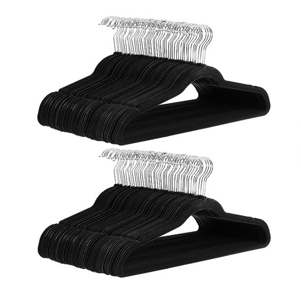 Amazon Basics Perchas delgadas de terciopelo antideslizantes para trajes (paquete de 100)