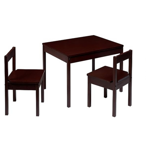 Amazon Basics Solid Wood Kiddie Table With Two Chairs, 3 Piece Set