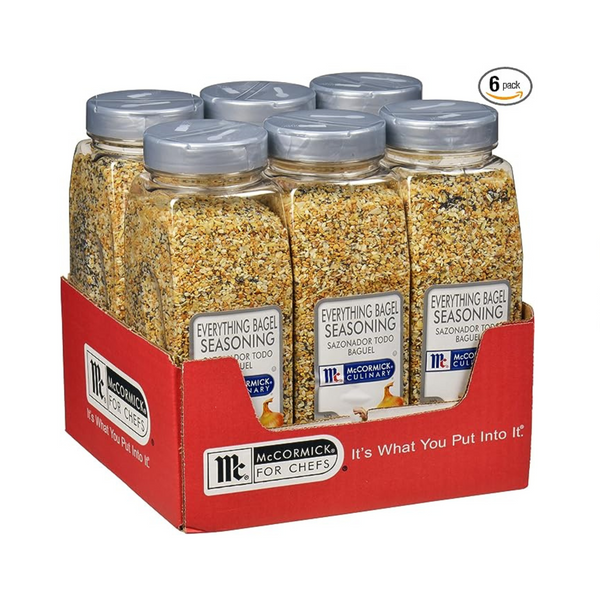 6 Containers of McCormick Culinary Everything Bagel Seasoning (21 oz Containers)