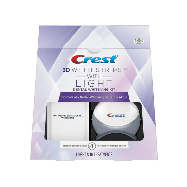 Crest 3D Whitestrips with Light, Teeth Whitening Strip Kit, 20 Strips (10 Count Pack)