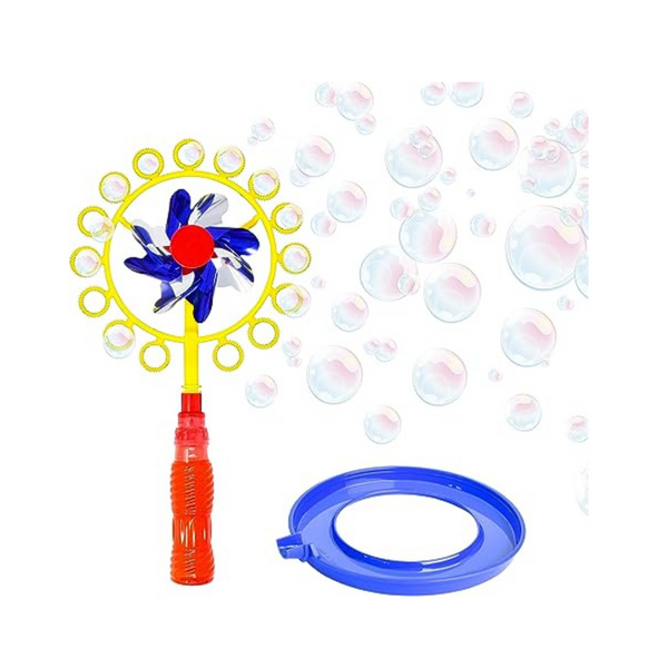Sunny Days Entertainment Pinwheel Bubble Wand – Bubble Blower and Windmill Spinner