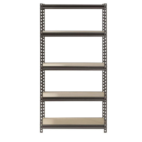 5-Shelf Muscle Rack Steel Freestanding Shelves (30"W x 12"D x 60"H, Silver)