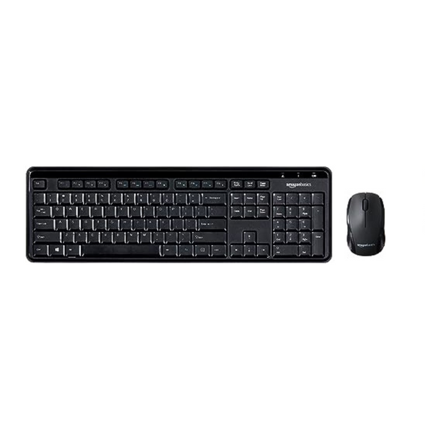Combinación de teclado y mouse inalámbricos para computadora de 2,4 GHz de Amazon Basics