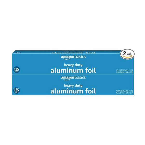 2 Packs of Amazon Basics Heavy Duty Aluminum Foil (125 Sq Ft)