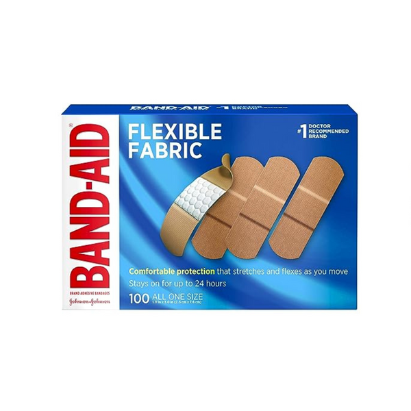 Vendas adhesivas de tela flexible de la marca Band-Aid para el cuidado de heridas y primeros auxilios, 100 unidades