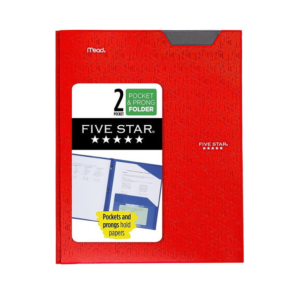 Five Star 2 Pocket Folder, Stay-Put Folder, Plastic Colored Folders