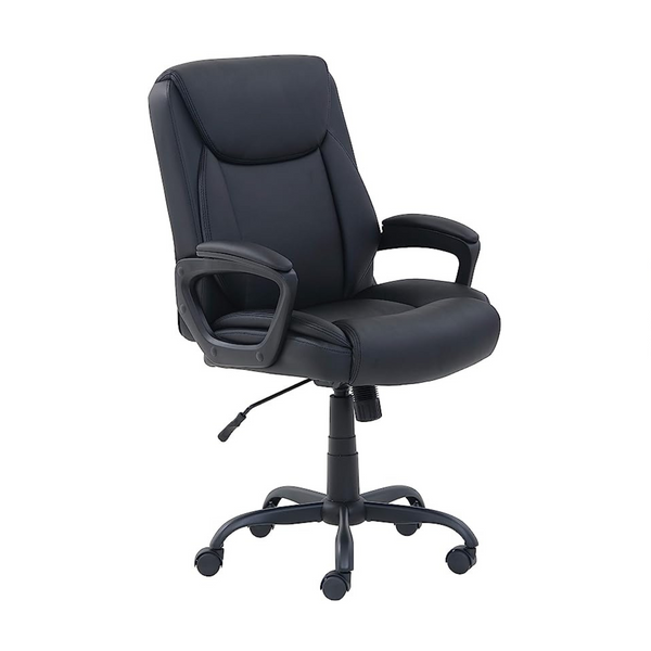 Amazon Basics Classic Puresoft PU Padded Mid-Back Office Computer Desk Chair