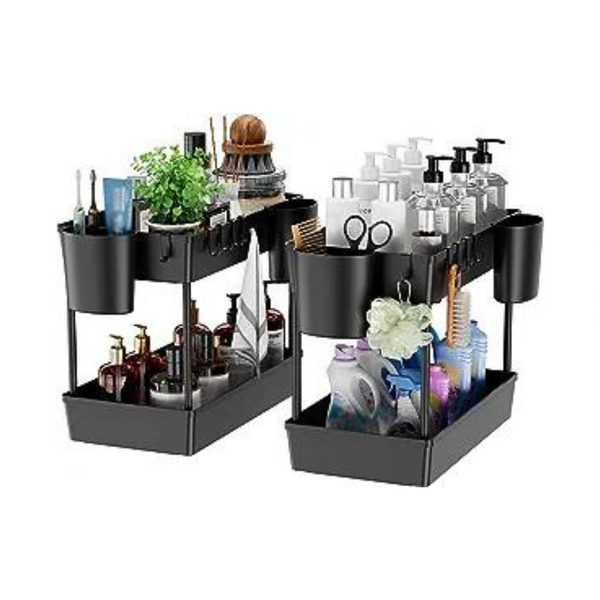 2-Pack Under Sink Organizer, 2 tier
