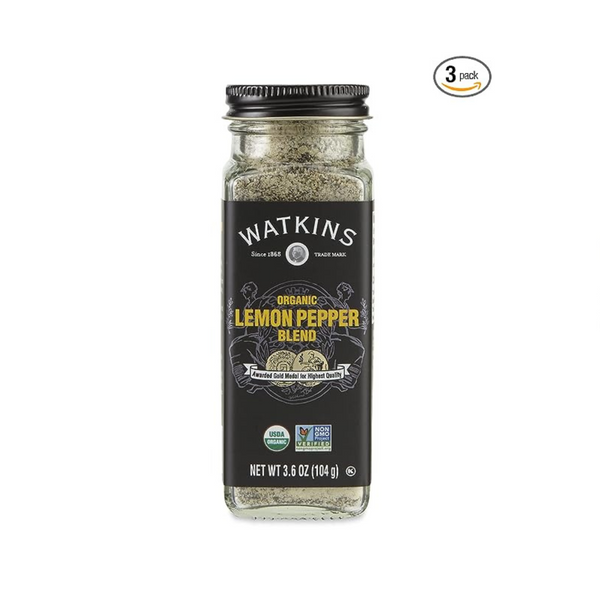 3 Bottles Of Watkins Gourmet Lemon Pepper Spice Jar