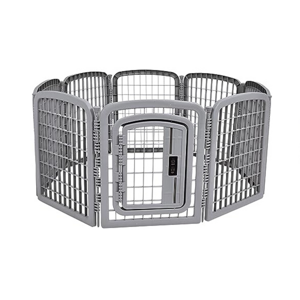 Amazon Basics 8-Panel Octagonal Plastic Pet Pen Fence Enclosure With Gate (59 x 58 x 28 Inches)
