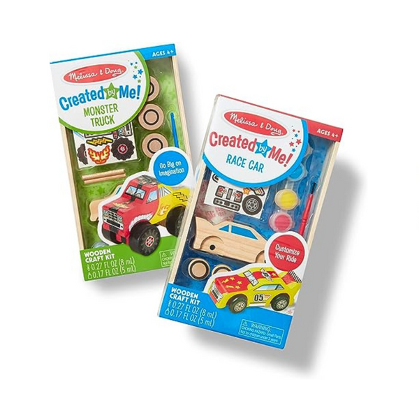 Melissa & Doug Decorate-Your-Own Wooden Craft Kits (Race Car and Monster Truck)