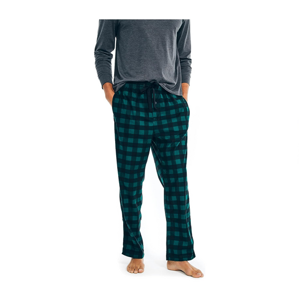 Nautica Mens Sustainably Crafted Plaid Fleece Sleep Pants