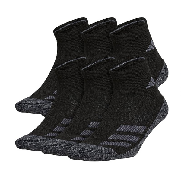 adidas Kids Boy’s/Girl’s Cushioned Angle Stripe Quarter Socks (6-Pairs)