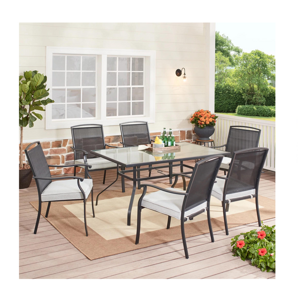 Mainstays Alexandra Square Juego de comedor para patio de 7 piezas